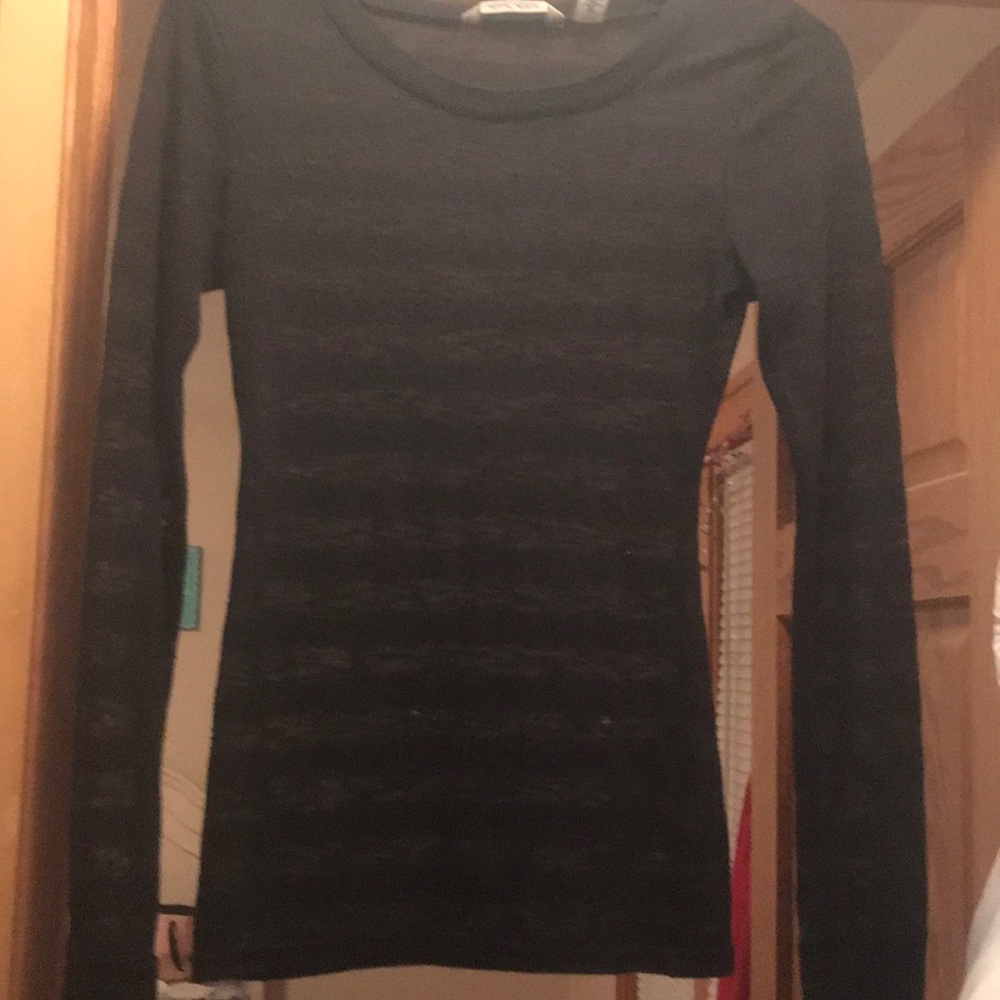 Black Long-sleeve Sheer Shirt